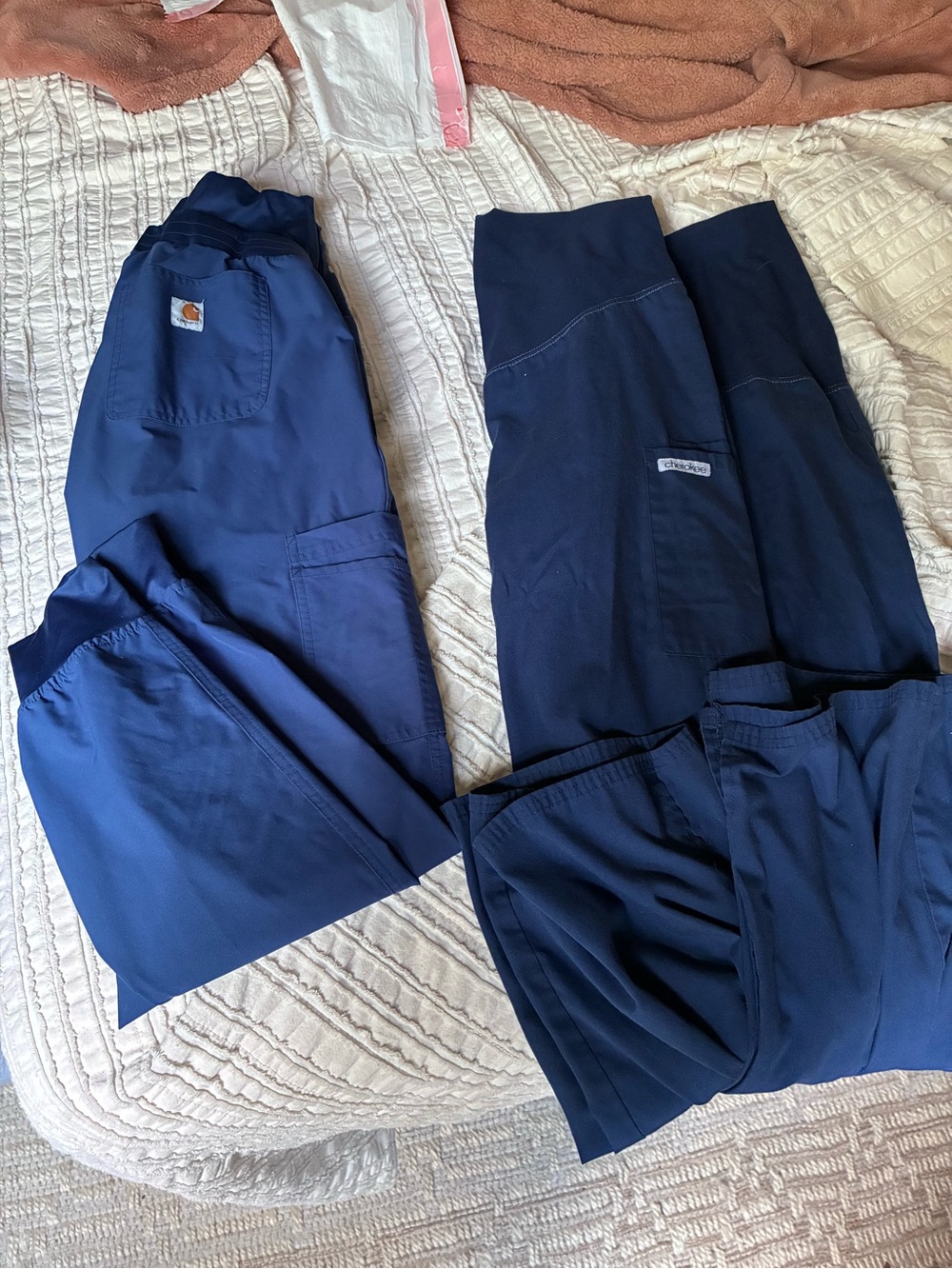 Carhartt & 2 Cherokee maternity Scrub Pant bundle